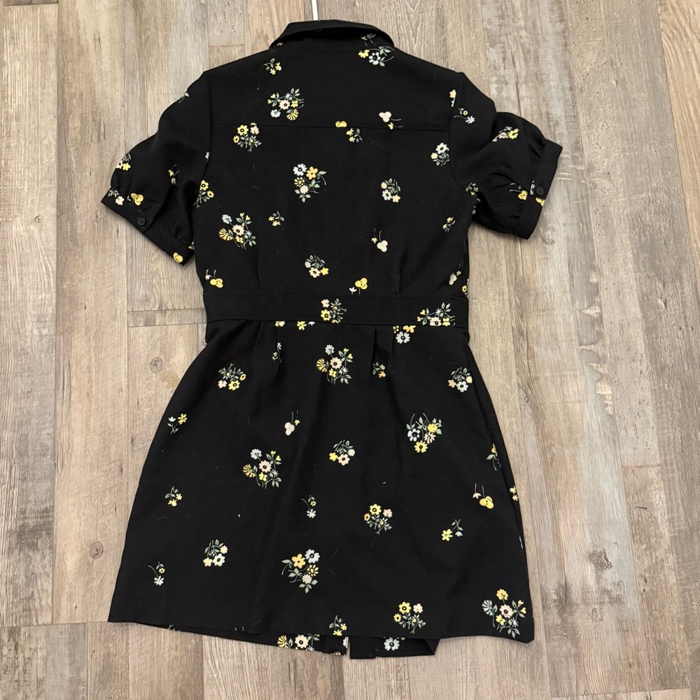 Urban Outfitters Black Dress with Yellow Floral Design